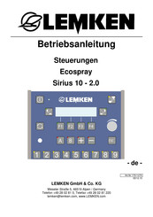 LEMKEN Ecospray Sirius 10-2.0 Betriebsanleitung