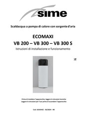 Sime ECOMAXI VB 200 Installations- Und Betriebsanweisungen