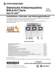 Frymaster BIELA14-T Installations- Betriebs Und Wartungshandbuch