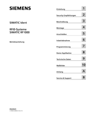 Siemens SIMATIC RF1000 Betriebsanleitung