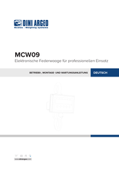 DINI ARGEO MCW09T9 Betriebs-, Montage- Und Wartungsanleitung