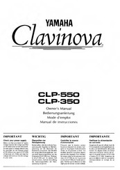 Yamaha Clavinova CLP-550 Bedienungsanleitung