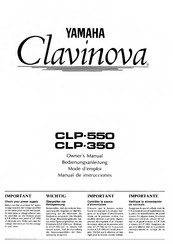 Yamaha Clavinova CLP-350 Bedienungsanleitung