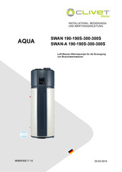 CLIVET AQUA SWAN-A 190 Installations-, Bedienungs- Und Wartungsanleitung