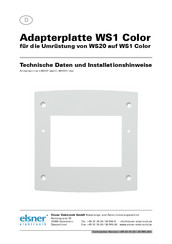 elsner elektronik WS1 Technische Daten Und Installationshinweise