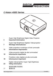 Digital Projection E-Vision 4500 Serie Wichtige Informationen