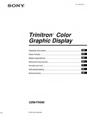 Sony Trinitron GDM-FW900 Bedienungsanleitung