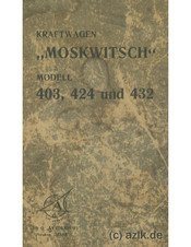 AZLK MOSKWITSCH 403 Wartungsvorschrift