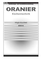 Oranier KFH110 Bedienungs- Und Installationsanleitung