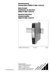 Gossen MetraWatt SINEAX TV 808-118 Betriebsanleitung