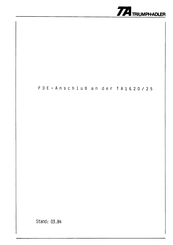 Triumph Adler TA1625 Anschaltung