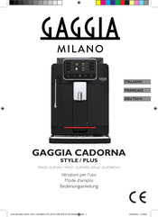 Gaggia Milano CADORNA STYLE RI9601 Bedienungsanleitung