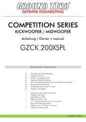 Ground Zero COMPETITION SERIE Anleitung