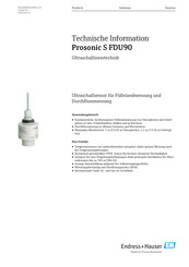 Endress+Hauser Prosonic S FDU90 Technische Information