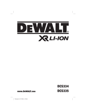 DeWalt XR DCS335 Bersetzt Von Den Originalanweisungen