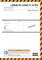 Atlas Copco LZB46-RL-A005-11 ATEX Sicherheitshinweise