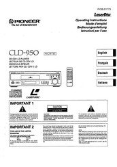 Pioneer LaserDisc CLD-950 Bedienungsanleitung