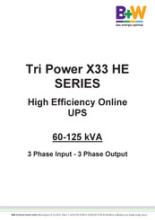 B+W Tri Power X33 HE 80 Bedienungsanleitung