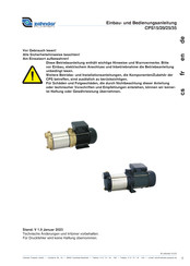 Zehnder Pumpen CPS15 Einbau- Und Bedienungsanleitung