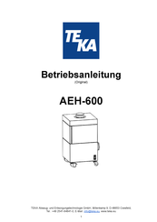 Teka AEH 600 Betriebsanleitung