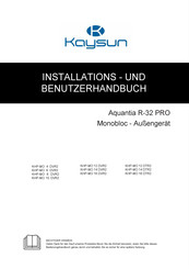 Kaysun Aquantia R-32 PRO KHP-MO 12 DVR2 Installations- Und Benutzerhandbuch