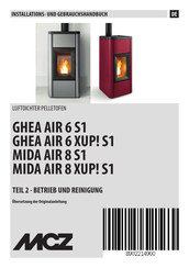 MCZ GHEA AIR 6 S1 Installations- Und Gebrauchshandbuch