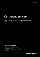Cannondale Cargowagen Neo Ergänzung Zum Benutzerhandbuch