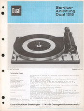 Dual 1215 Serviceanleitung