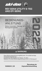 BRP ski-doo GEN4 UTILITY E-TEC UND EFI 2022 Serie Bedienungsanleitung