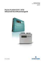 Emerson Flexim FLUXUS G721 Betriebsanleitung