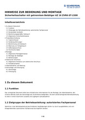 schmersal AZ 16 ZVRK-ST-2300 Allgemeine Hinweise