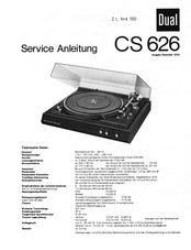 Dual CS 626 Serviceanleitung