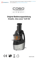 Caso Germany Slow Juicer Original Bedienungsanleitung