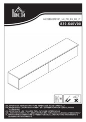 HOMCOM 839-540V00 Bedienungsanleitung
