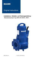 Sulzer ABS AS 0631 Installations-, Betriebs- Und Wartungsanleitung