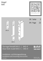 Assa Abloy 843-4 Installations- Und Montageanleitung