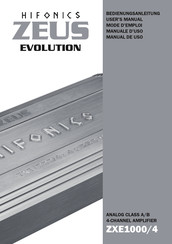 Hifonics ZEUS EVOLUTION ZXE1000/4 Bedienungsanleitung