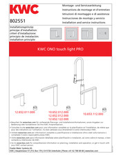 KWC ONO touch light PRO 12.652.011.000 Montage- Und Serviceanleitung