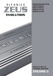 Hifonics ZEUS EVOLUTION ZXE1000/2 Bedienungsanleitung