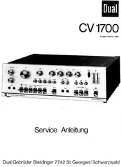 Dual CV 1700 Serviceanleitung