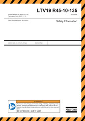Atlas Copco LTV19 R45-10-135 Sicherheitshinweise
