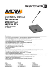 Beyerdynamic MCW-D 523 Bedienungsanleitung