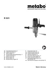 Metabo B 32/3 Originalbetriebsanleitung