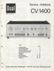 Dual CV 1400 Serviceanleitung