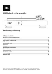 JBL TT350 Classic Bedienungsanleitung