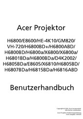 Acer X6810 Benutzerhandbuch
