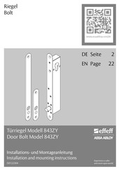 Assa Abloy effeff 843ZY Installations- Und Montageanleitung