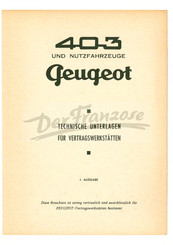 PEUGEOT 403 Technische Unterlagen