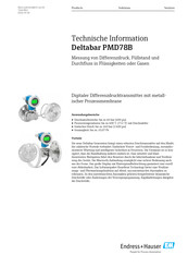 Endress+Hauser Deltabar PMD78B Technische Information