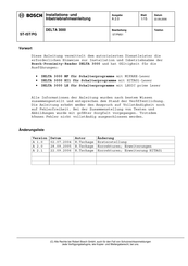 Bosch DELTA 3000 Serie Installations- Und Inbetriebnahmeanleitung